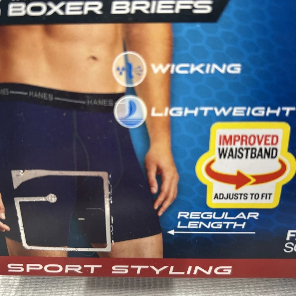 Hanes Cool DRI Boxer Briefs 2 Pack 2XL Tagless Moisture Wicking NWT